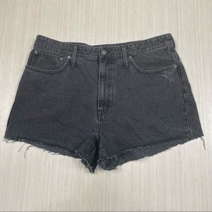 NEW Madewell Black Relaxed Denim Shorts Women's Size 33